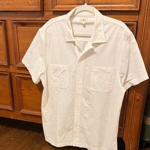 j crew Textured White Casual Shirt